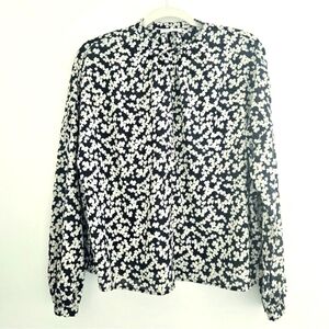 Marc O Polo Stockholm Navy And White Floral Organic Cotton Long Sleeve Blouse